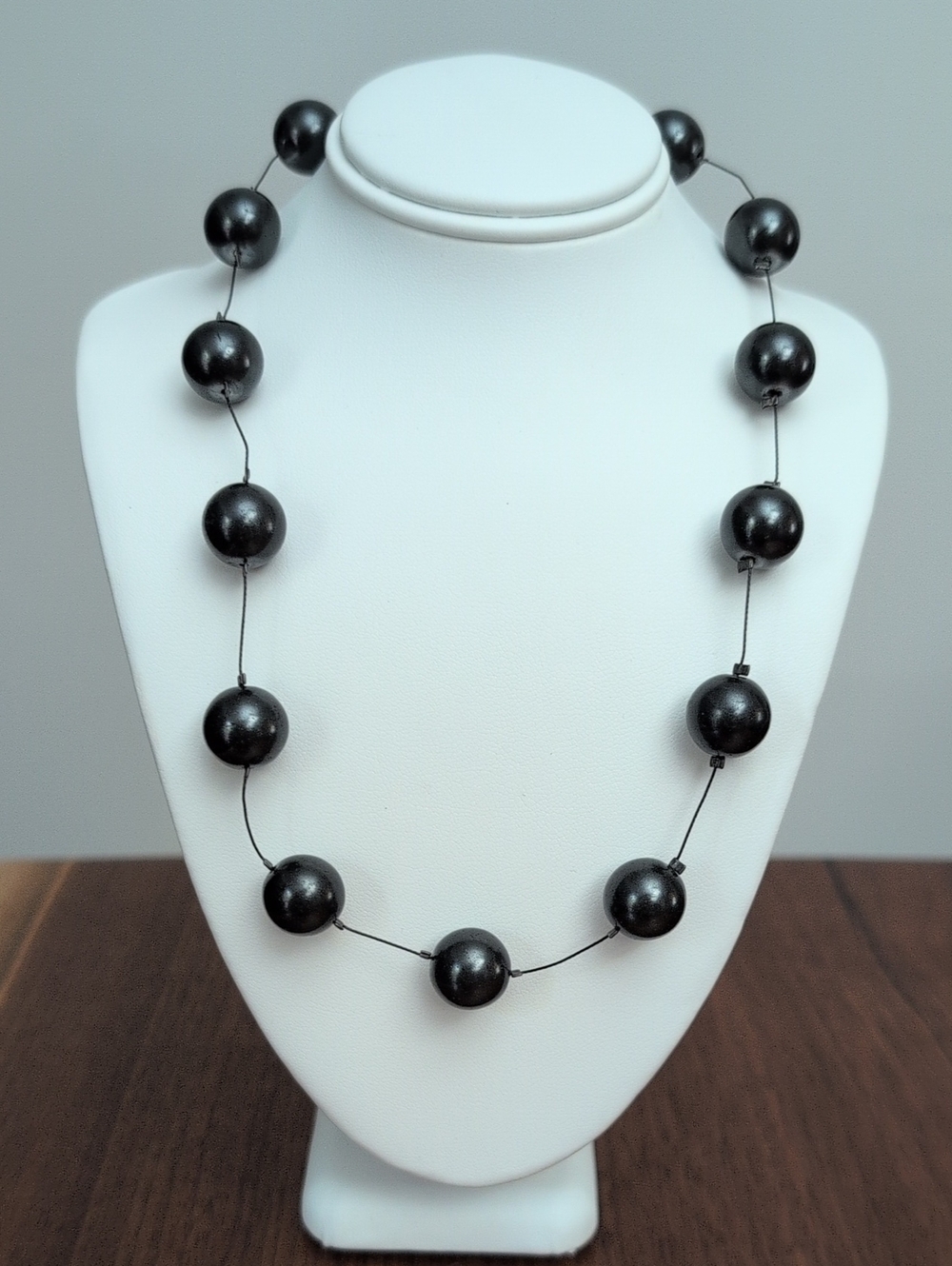 Black Faux Pearl Choker Necklace